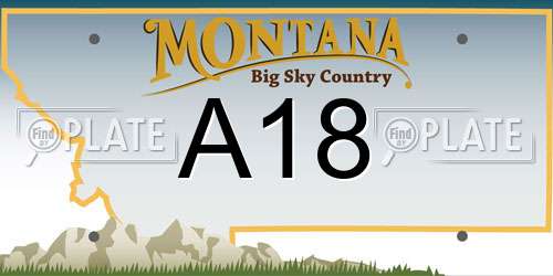 A18 Montana License Plate