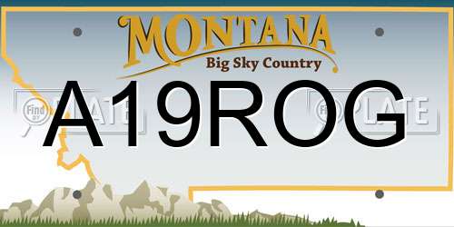 A19ROG Montana License Plate