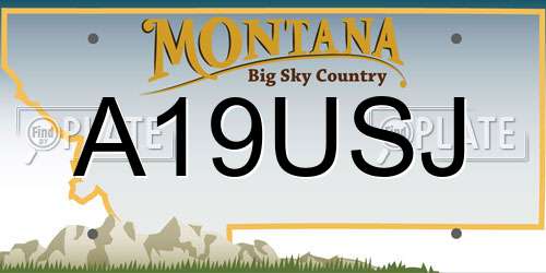 A19USJ Montana License Plate