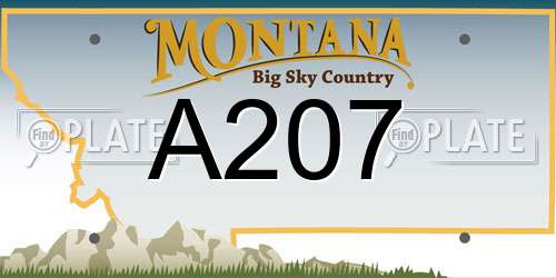 A207 Montana License Plate
