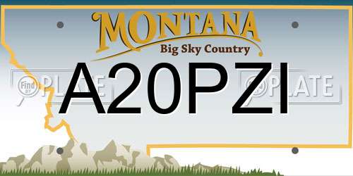 A20PZI Montana License Plate