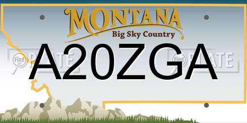 A20ZGA Montana License Plate