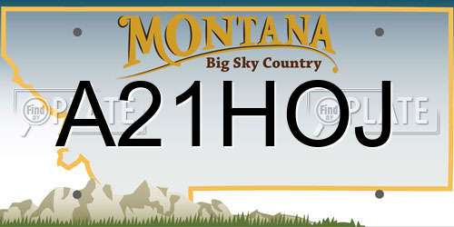 A21HOJ Montana License Plate