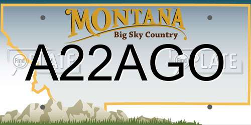 A22AGO Montana License Plate