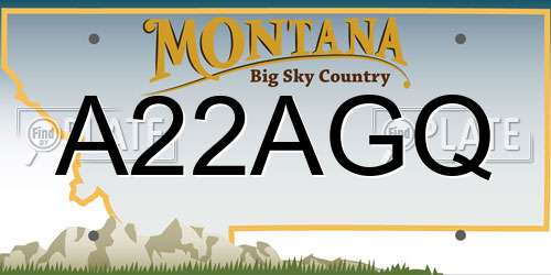 A22AGQ Montana License Plate