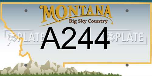 A244 Montana License Plate