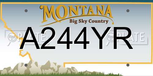 A244YR Montana License Plate