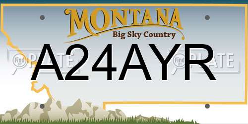 A24AYR Montana License Plate