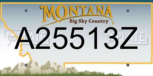 A25513Z Montana License Plate