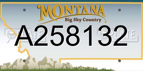 A258132 Montana License Plate