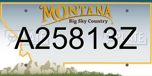 A25813Z Montana License Plate
