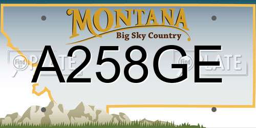 A258GE Montana License Plate