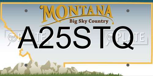 A25STQ Montana License Plate