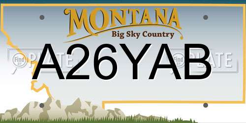 A26YAB Montana License Plate