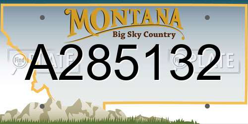A285132 Montana License Plate