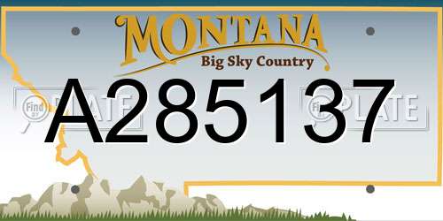A285137 Montana License Plate