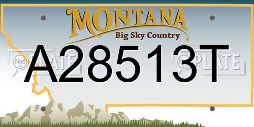 A28513T Montana License Plate