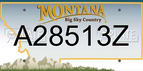 A28513Z Montana License Plate