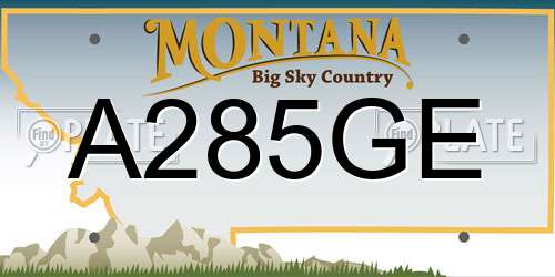 A285GE Montana License Plate