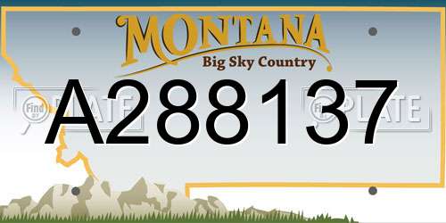 A288137 Montana License Plate
