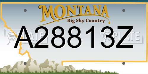 A28813Z Montana License Plate
