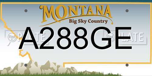 A288GE Montana License Plate