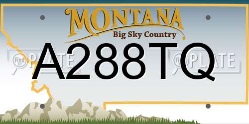 A288TQ Montana License Plate