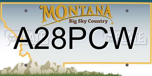 A28PCW Montana License Plate