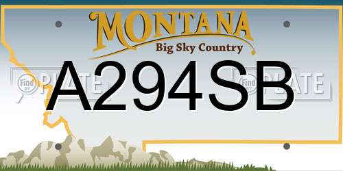 A294SB Montana License Plate