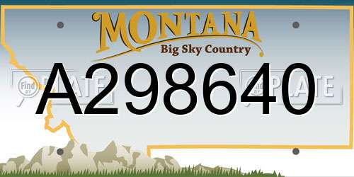 A298640 Montana License Plate