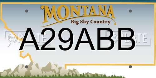 A29ABB Montana License Plate