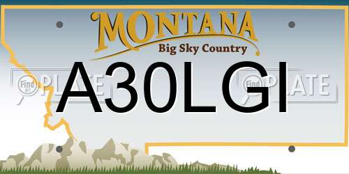 A30LGI Montana License Plate