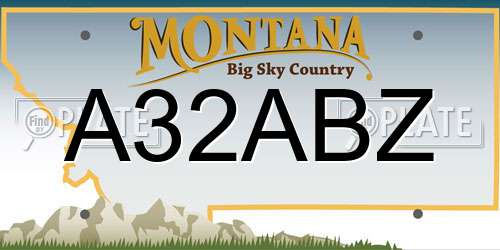A32ABZ Montana License Plate