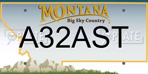 A32AST Montana License Plate