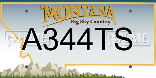 A344TS Montana License Plate