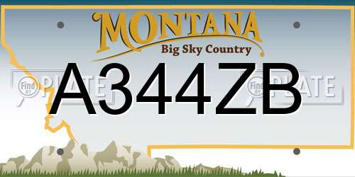 A344ZB Montana License Plate