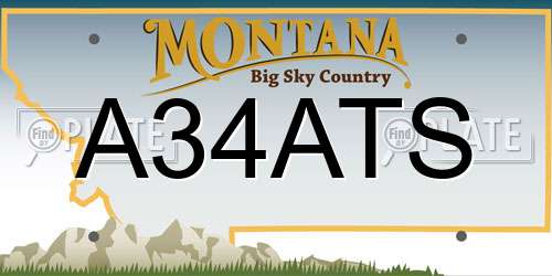 A34ATS Montana License Plate