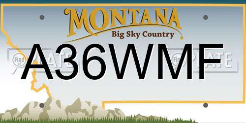 A36WMF Montana License Plate