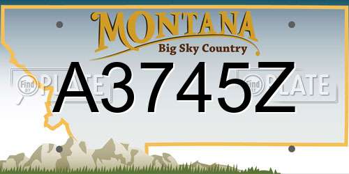 A3745Z Montana License Plate