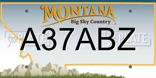 A37ABZ Montana License Plate