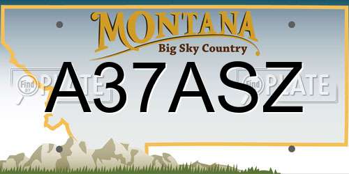 A37ASZ Montana License Plate