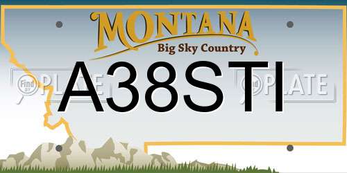 A38STI Montana License Plate