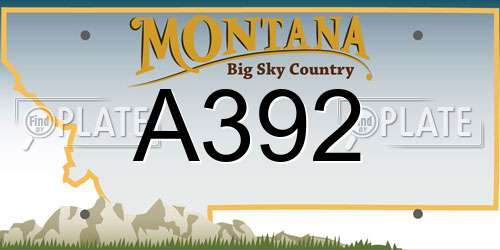 A392 Montana License Plate