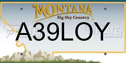 A39LOY Montana License Plate