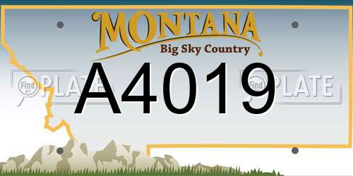 A4019 Montana License Plate