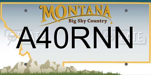 A40RNN Montana License Plate
