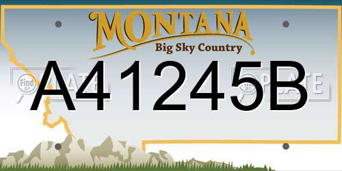 A41245B Montana License Plate