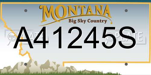 A41245S Montana License Plate