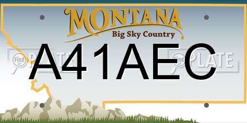 A41AEC Montana License Plate