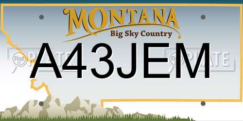 A43JEM Montana License Plate
